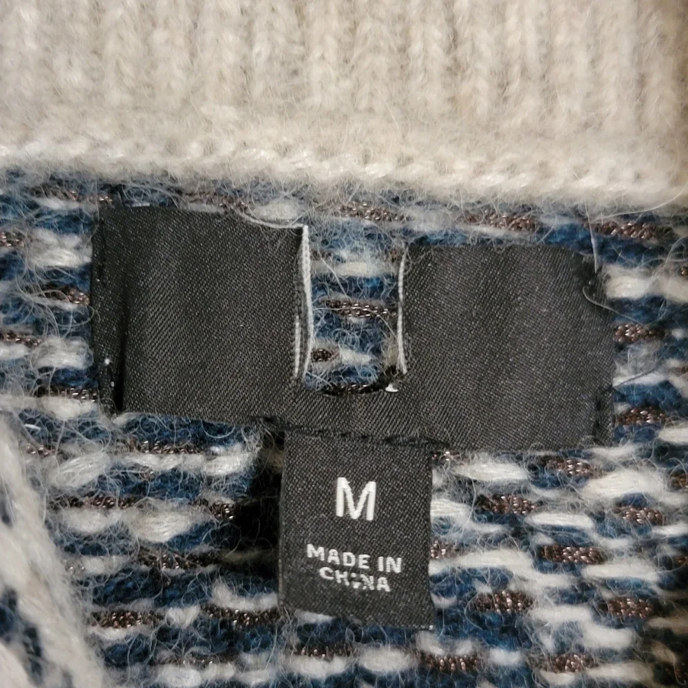 Banana Republic Shawl Collar Cardigan Medium Wool Blue Grey Thick Knit NWOT NEW - Picture 7 of 8